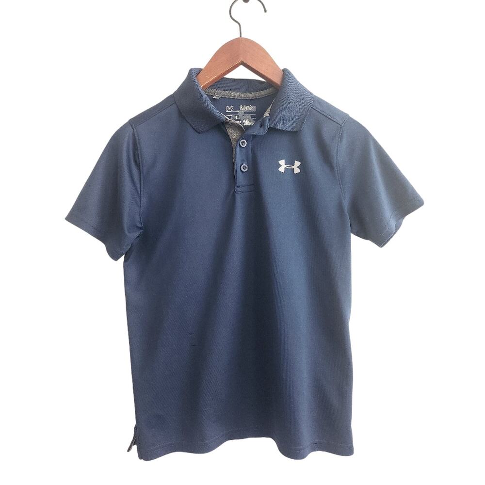 M Under Armour Navy Polo Shirt- notr flaw